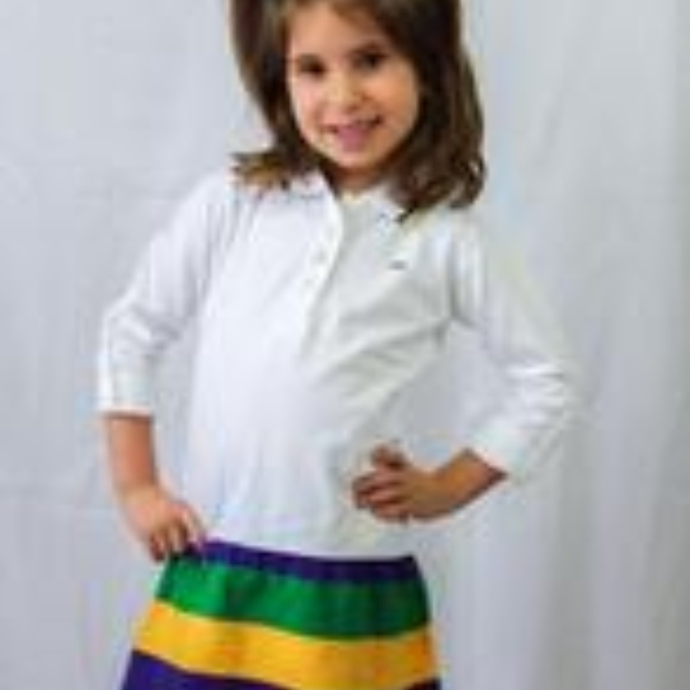 Mardi Gras Girls Dress W/Purple, Green & Gold - Picture 1 of 4